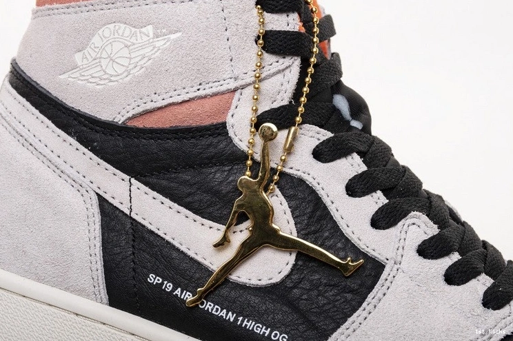 Grey Crimson 1 Black 555088-018 Air Jordan 1102